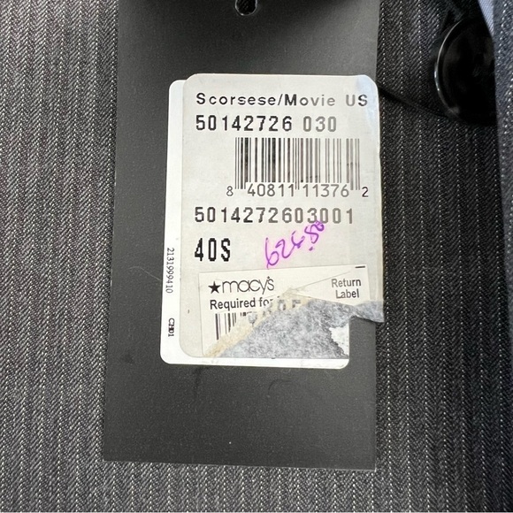 NWT Hugo Boss Pinstripe Gray 3Button Suit Scorsese Movie Hollywood Unhemmed - Picture 16 of 17